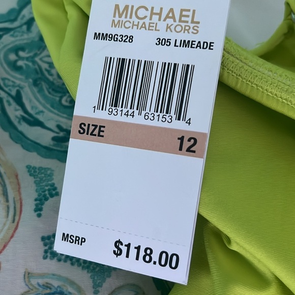 Michael Kors lime color corset back swimsuit - Picture 4 of 7